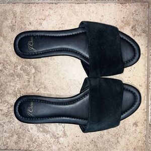 J Crew Suede Slides